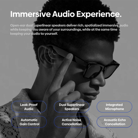 Zeblaze lunettes de tir haute résolution Photo et vidéo Audio à oreille ouverte AI personnalisé avec ChatGPT-4o Wi-Fi 5Ghz 32GB de stockage