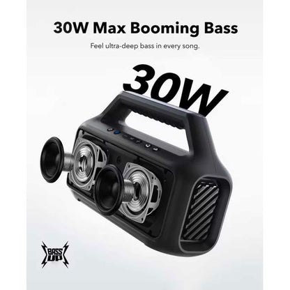 Soundcore Boom 2 SE - Haut-parleur boombox - pour utilisation mobile - sans fil - Bluetooth - Contrôlé par application - 30 Watt
