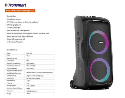Enceinte de fête Tronsmart Halo 300 - 240 Watt
