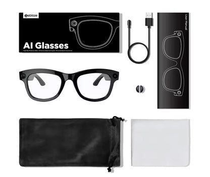 Zeblaze lunettes de tir haute résolution Photo et vidéo Audio à oreille ouverte AI personnalisé avec ChatGPT-4o Wi-Fi 5Ghz 32GB de stockage